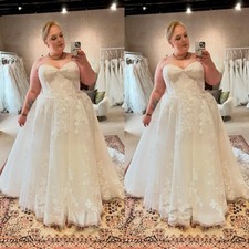 Plus Size Wedding Dresses Off Shoulder Lace Sweep Trina A Line Bridal Gowns