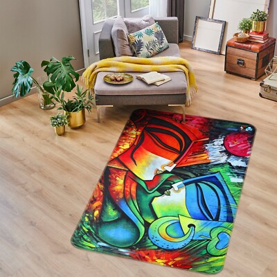 3D Abstract Painted Couple NAO10796 Game Rug Mat Elegant Photo Carpet Mat Fay