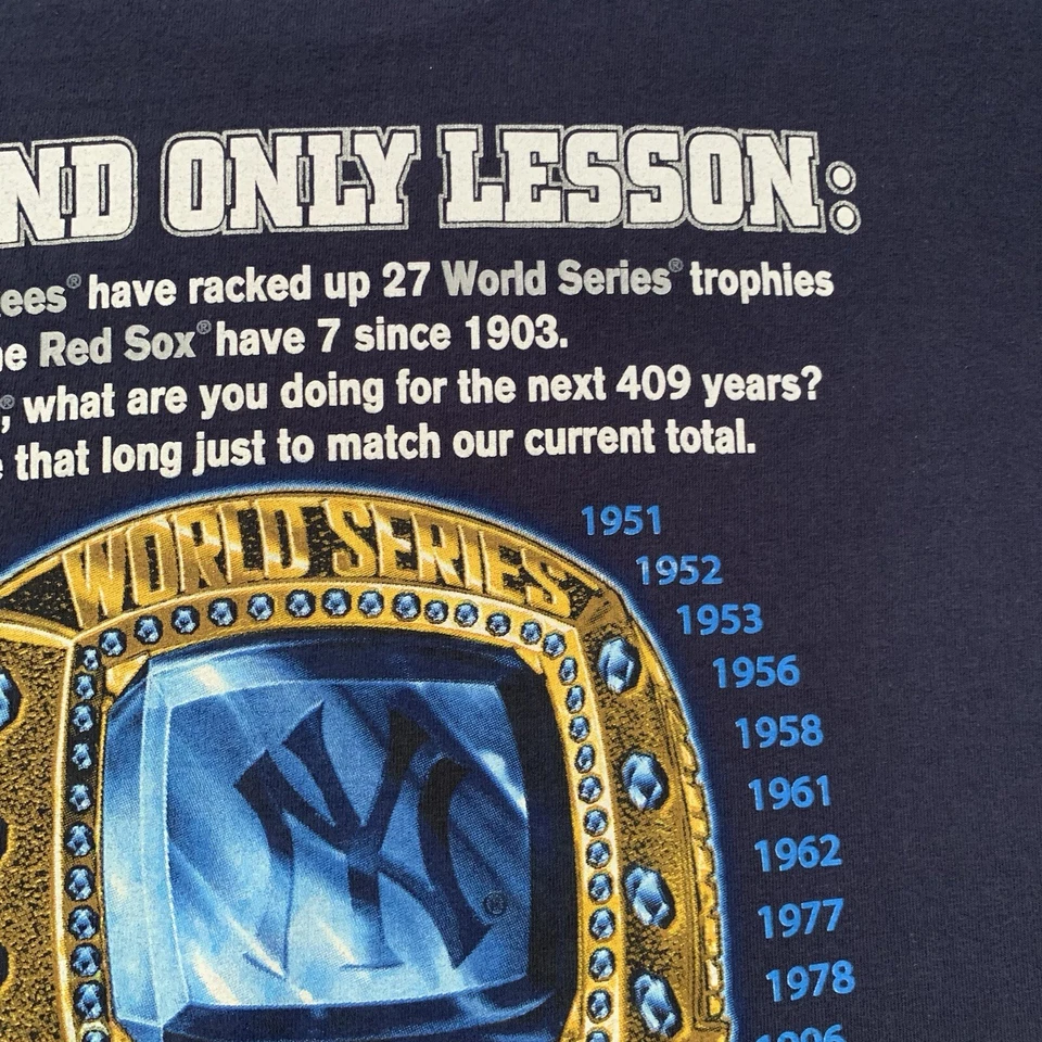 Vintage 2009 New York Yankees Shirt Size 2XL World Series Ring MLB Champions - Image 4 of 4