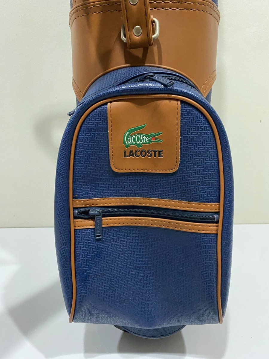 【希少品】LACOSTE ゴルフバッグ ヴィンテージ LTD ED Vintage Lacoste Navy Blue Caddy Golf Bag with Brown