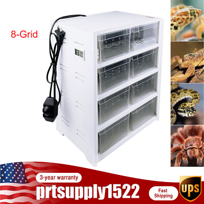 8-Grid Acrylic Pet Breeding Box Reptile Enclosure Lizard Spider Snake Tortoise