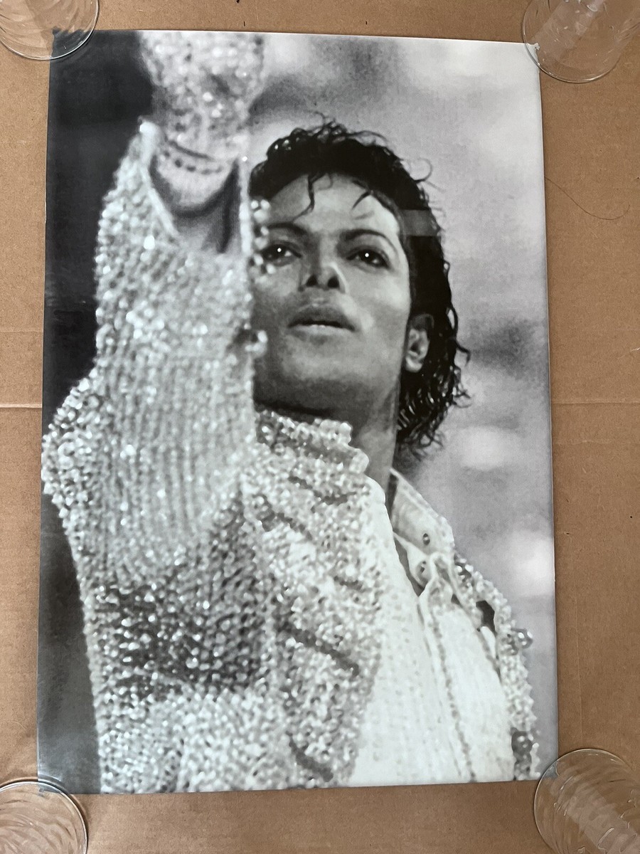 Michael Jackson vintage poster Grammy performance glitter 1980s