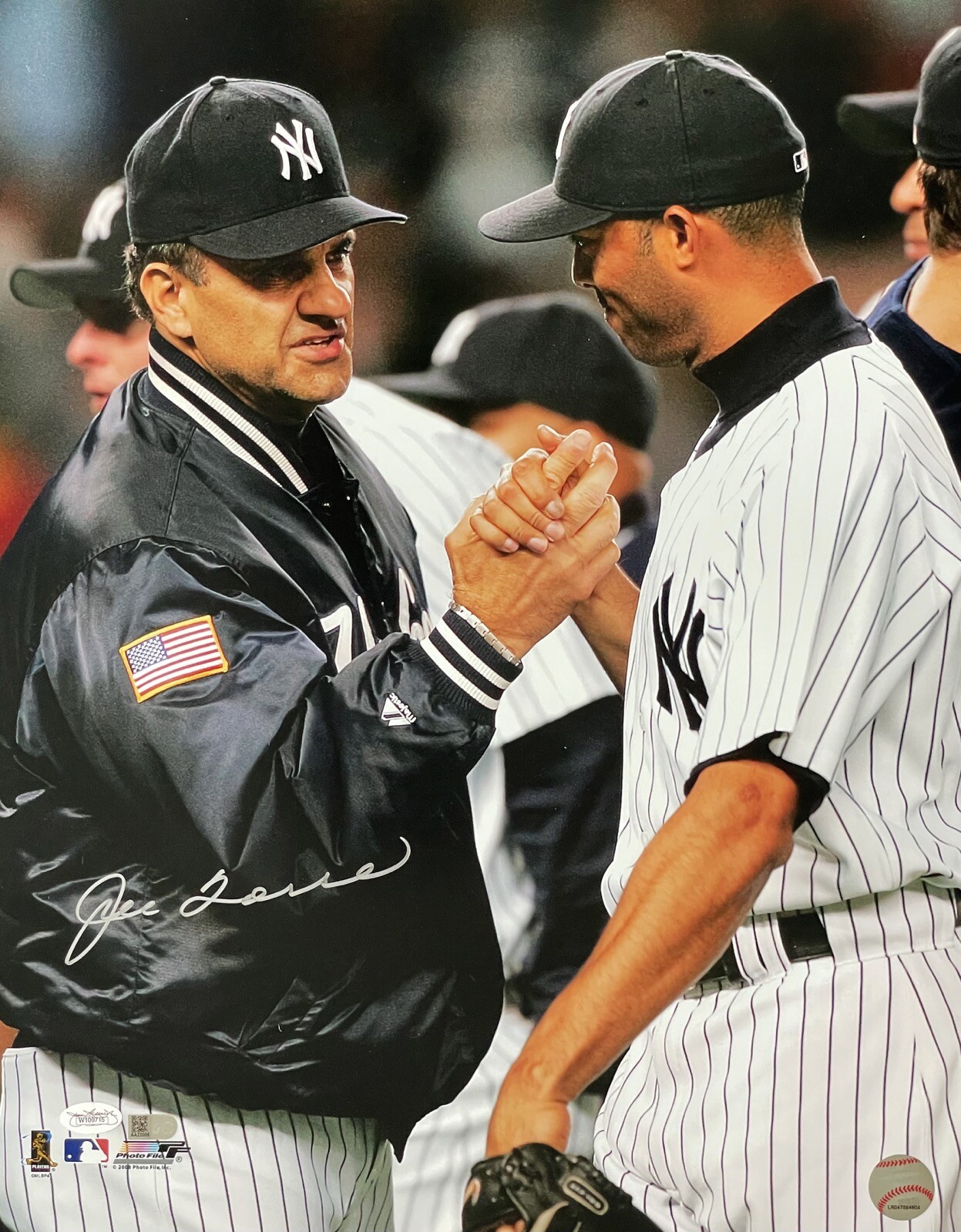Joe Torre Autographed Signed New York Yankees 16X20 JSA COA W109715 W/ RIVERA 