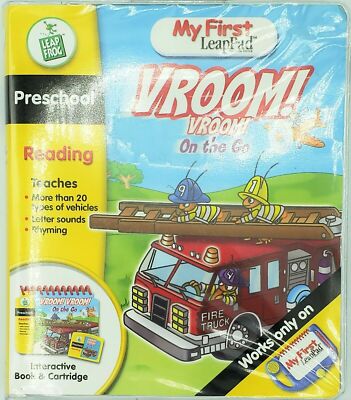 My First Leap Pad Vroom Vroom On the Go Interactive Book and Cartridge Brand New
