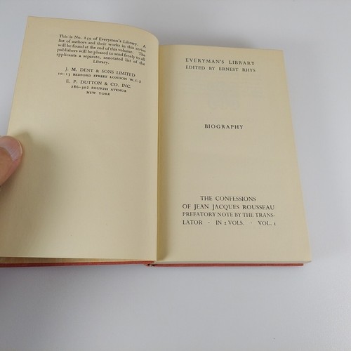 Confessions by Rousseau, In 2 Volumes Vol 1 & 2 Everyman's Library HC 1937, 1938 - Picture 8 of 24