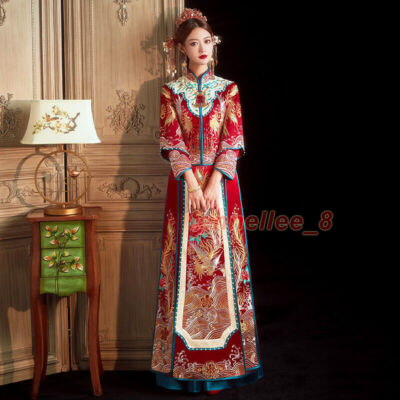 Xiuhe Dresses Bride's New Wedding Dress Chinese Toasting Women Gown Kimonos | eBay Xiuhe Dresses Bride's New Wedding Dress Chinese Toasting Women Gown Kimonos | eBay
