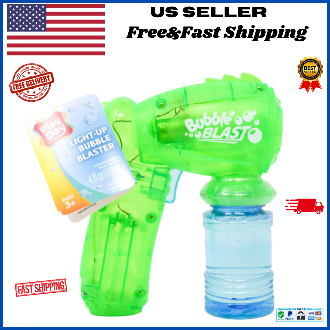 Play Day Light Up Bubble Blaster, Includes Bubble Solution, Children Ages  3+ 