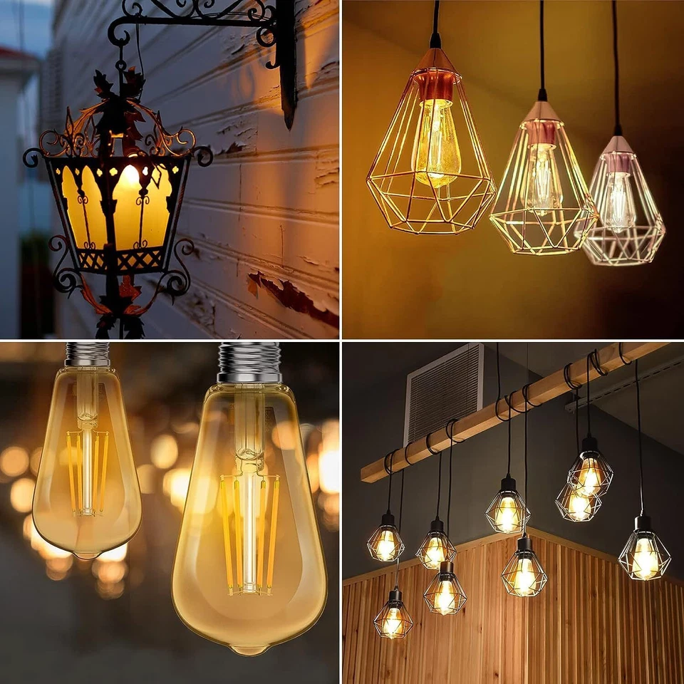 E27/E14 LED Vintage Edison Lamp Filament Light Bulb Antique Retro Bulbs - Image 3 of 3
