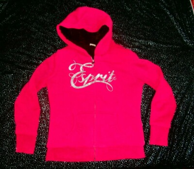 Esprit HOOD HOODY Coat Padded Faux Fur Lined PINK Hoodie WOMENS 18 X 23 INCH