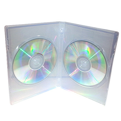 100 x Clear Double 14mm Spine Slimline Clear Front Cover Sleeve Empty DVD Cases
