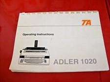 ADLER 1020 TYPEWRITER OPERATING INSTRUCTIONS thumbnail