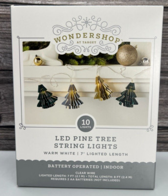 Target Wondershop 7' LED Christmas Pine Tree 10 String Lights Warm White Battery