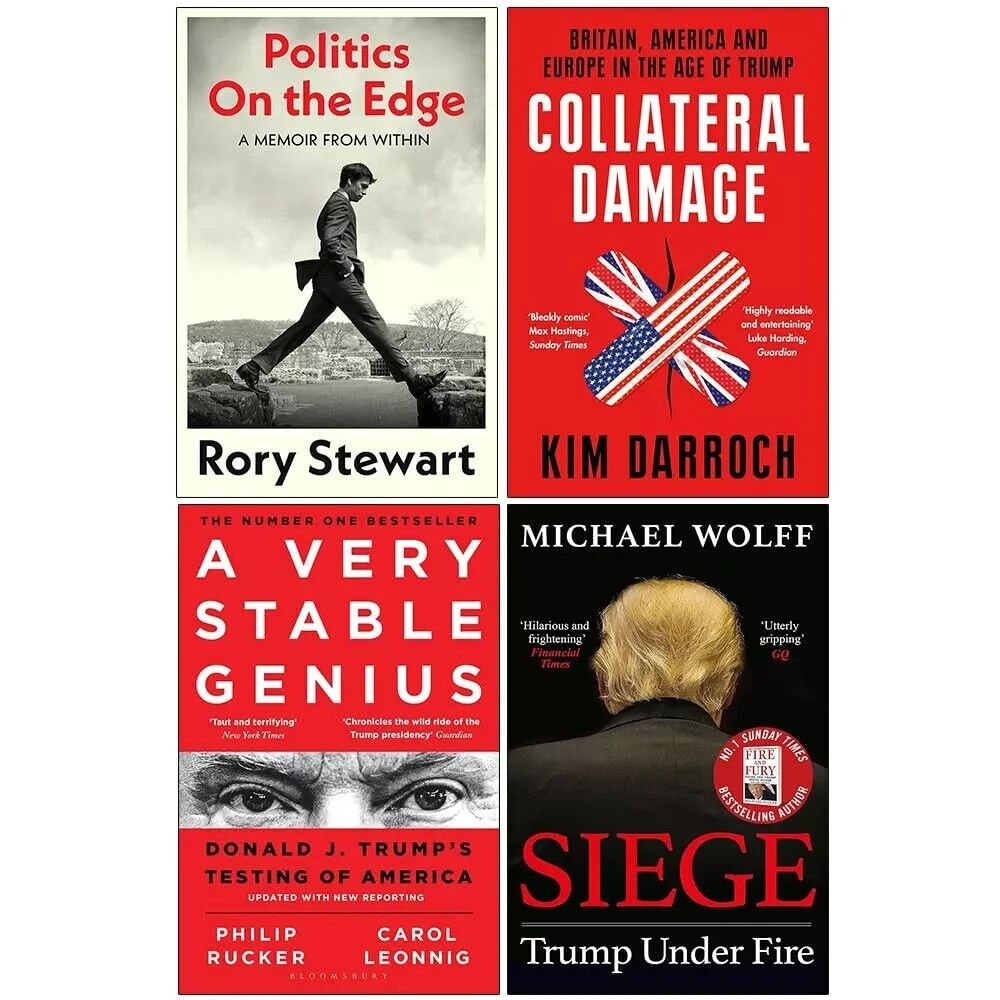 Politics On the Edge, Very Stable Genius, Collateral Damage, Siege 4 Books Set