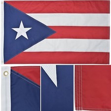 Puerto Rico 3' x 5' Ft Nylon Premium Outdoor Embroidered Double Sided Flag