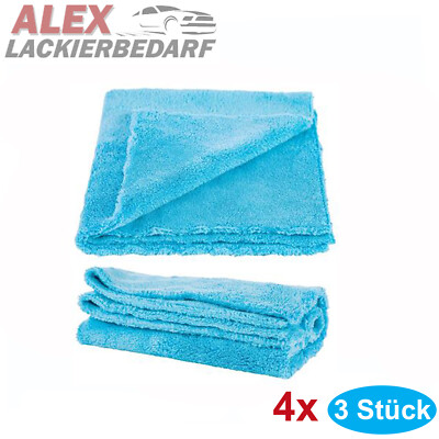 12 x Gerko superior Mikrofasertuch Poliertuch Reinigungstuch 40 x 40 cm blau