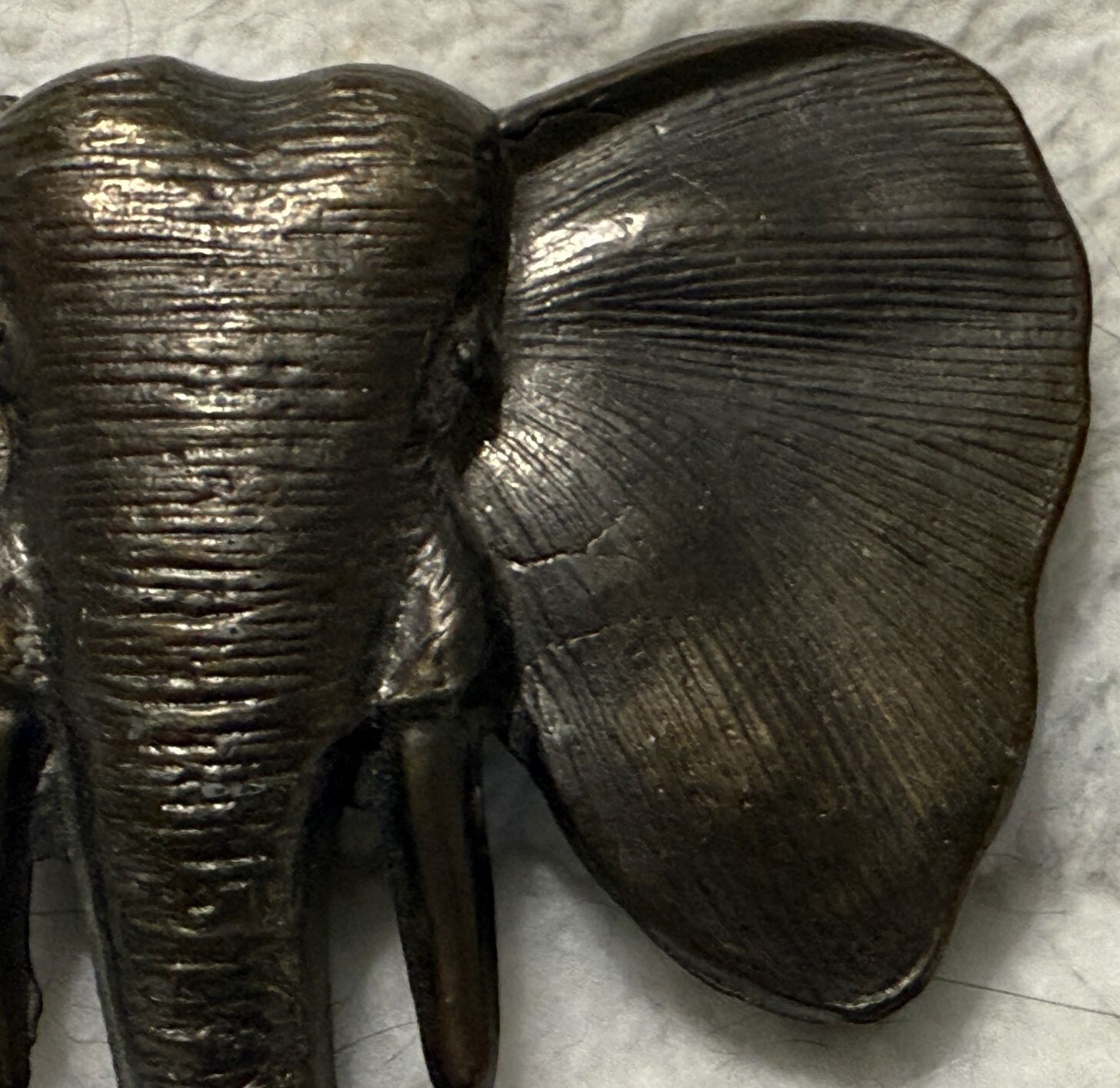 REDUCED Mammoth Solid Bronze or Brass Elephant He… - image 8