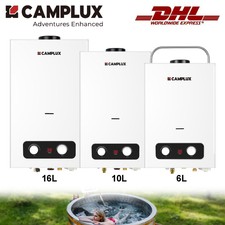 CAMPLUX 6L/10L/16L LPG Propane Durchlauferhitzer Warmwasserboiler mit Duschkopf