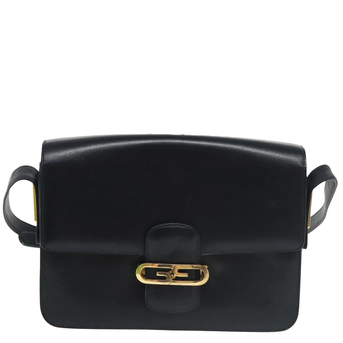 Sac à bandoulière Gucci G logo cuir noir authentique