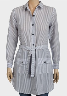 white belted shirt dress