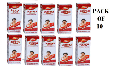 10 X Dabur Janma Ghunti - 60 ml pack of 10 FREE FAST SHIP EXPIRY 2026
