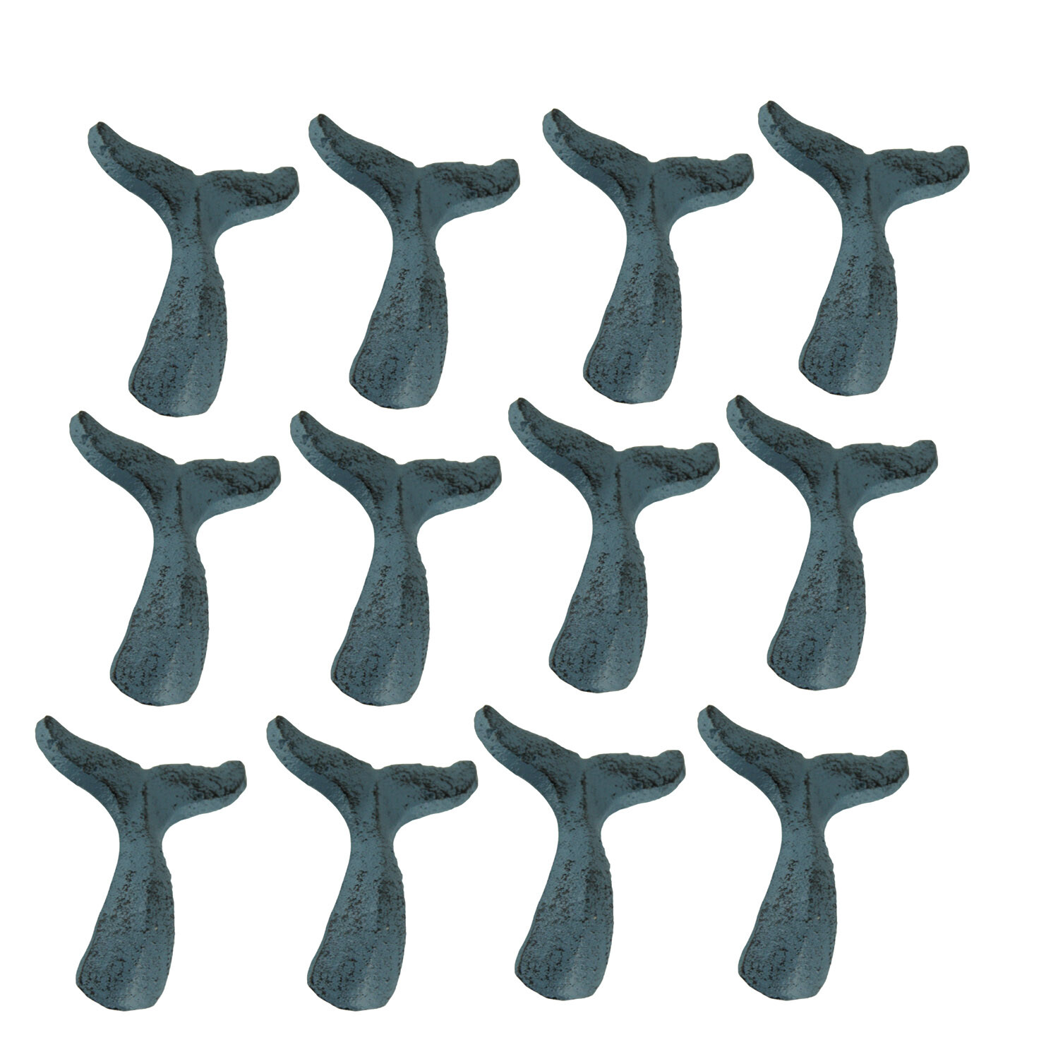 Cast Iron Whale Tail Drawer Pulls Cabinet Knobs Coastal Decor Handles Set of 12