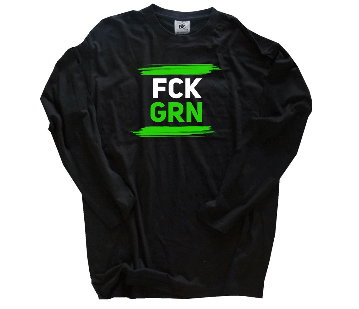 Unibly Maglietta Uomo FCK GRN Anti Green Demo | 100% Cotone, Vestibilità Regolare, Stampa Divertente, Prodotta In Germania, Taglie S-XXXL