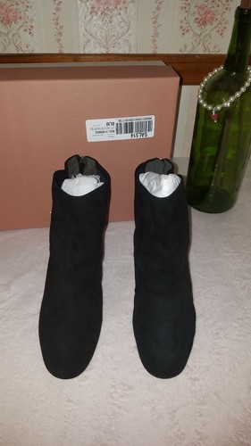 Via Spiga Women's Noel Suede Block Heel Booties balck size 8.5 $295 - Picture 2 of 10
