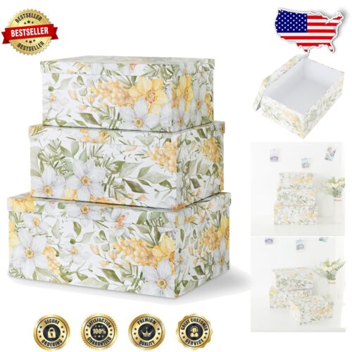 Chic Floral Design Storage Boxes with Lids - Ideal for Gifts & Organization
