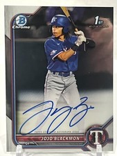 JoJo Blackmon 1st Chrome Rookie Autograph Auto 2022 Bowman Chrome Texas Rangers