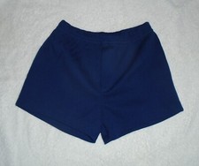 Girl's VTG 1970s Dark Blue Nylon Shorts Hot Pants Faux Fly Sz 6X NOS