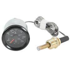 2" 52mm Pointer Mechanical Water Temp Gauge Meter 40-130℃/110-265℉ Sensor 1/2npt