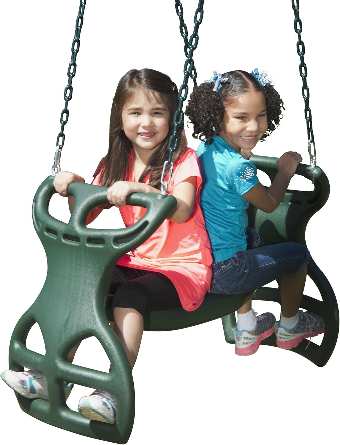 WS 3452 Heavy Duty Two Person Dual Glider Swing,18" W x 25 in H x 40" L, Green