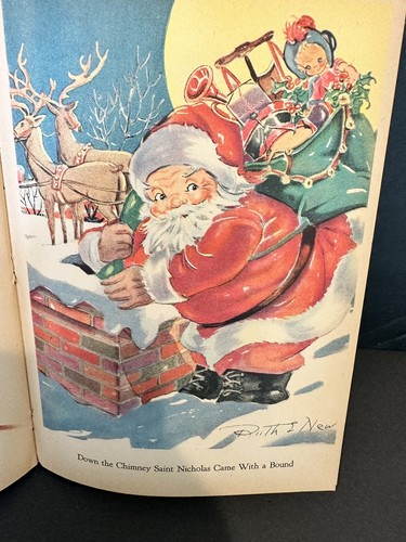 Book The Night Before Christmas Illustrated Ruth E Newton HTF Vintage - Foto 12 di 15