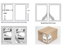 200 Shipping Labels 8.5x5.5 Rounded Corner Self Adhesive 2 Per Sheet