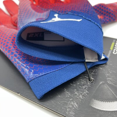 Nike Air Jordan Vapor Knit Football Gloves Red Blue Men's