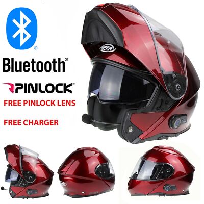burgundy modular motorcycle helmets VIPER RS-V191 BLINC BLUETOOTH FLIP FRONT MODULAR MOTORCYCLE HELMET BURGUNDY