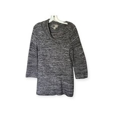 Habitat Clothes to Live In Black Marled Cotton Sweater Tunic Sweater Size Small