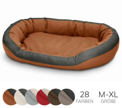 LUXUS Hundebett Kunstleder große, mittelgroße Hunde Hundekissen Hundekorb M-XL