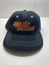 Vintage Cycle News Black Corduroy Truckers Snapback Hat Nissin Cap