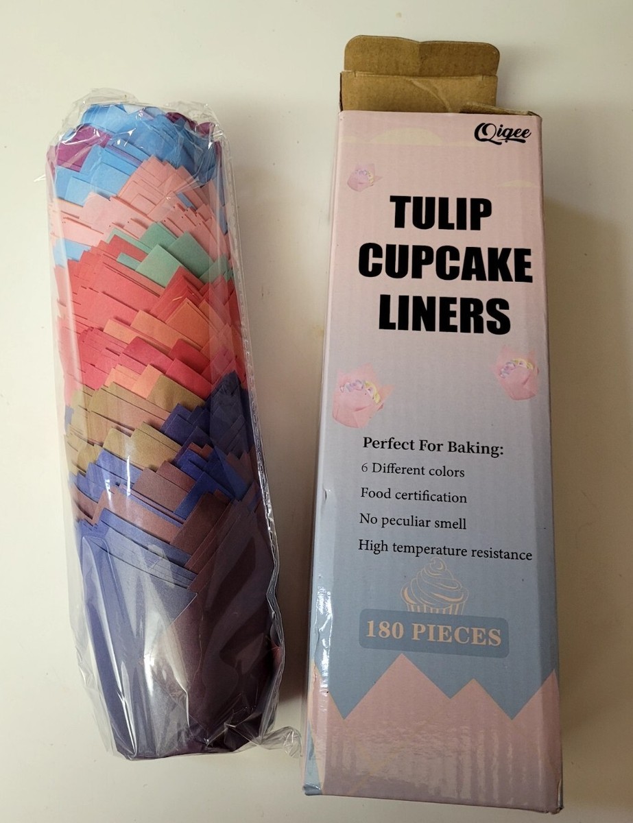 180 Pieces Mini Baking Cups Tulip Baking Cups Cupcake Liners Muffin Liners 