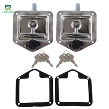 For RV Truck Trailer Door Latch T-Handle Lock Stainless Steel Key Universal