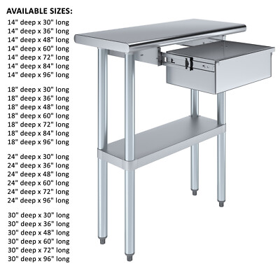 Stainless Steel Work Table With a Drawer | eBay