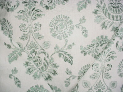 6Y Lee Jofa 2013118 Camberly Embrodiered Linen Floral Seafoam Upholstery Fabric