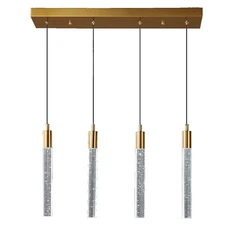 Modern 4-Ligth LED Pendant Light Gold Dimmable Chandelier for Kitchen Island Bar