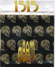 100 PACK SKULLS GOLD BLACK 1515 Apple Zip Baggies 1.5X1.5" Mini POLYBAGS
