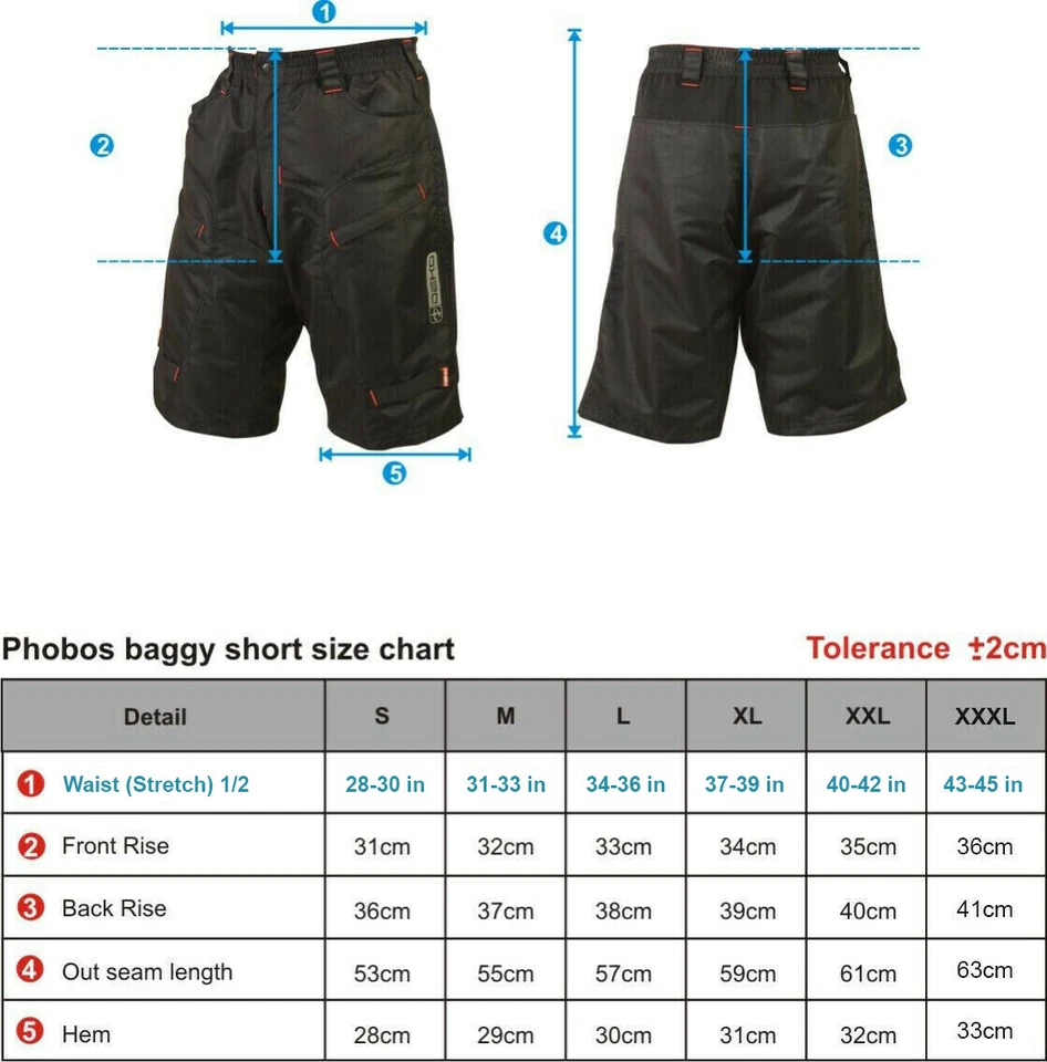 Men' Bike Shorts, Cyclin Shorts, Mountain Bike Shorts MTB Shorts Loose Fit with - Image 2 of 2
