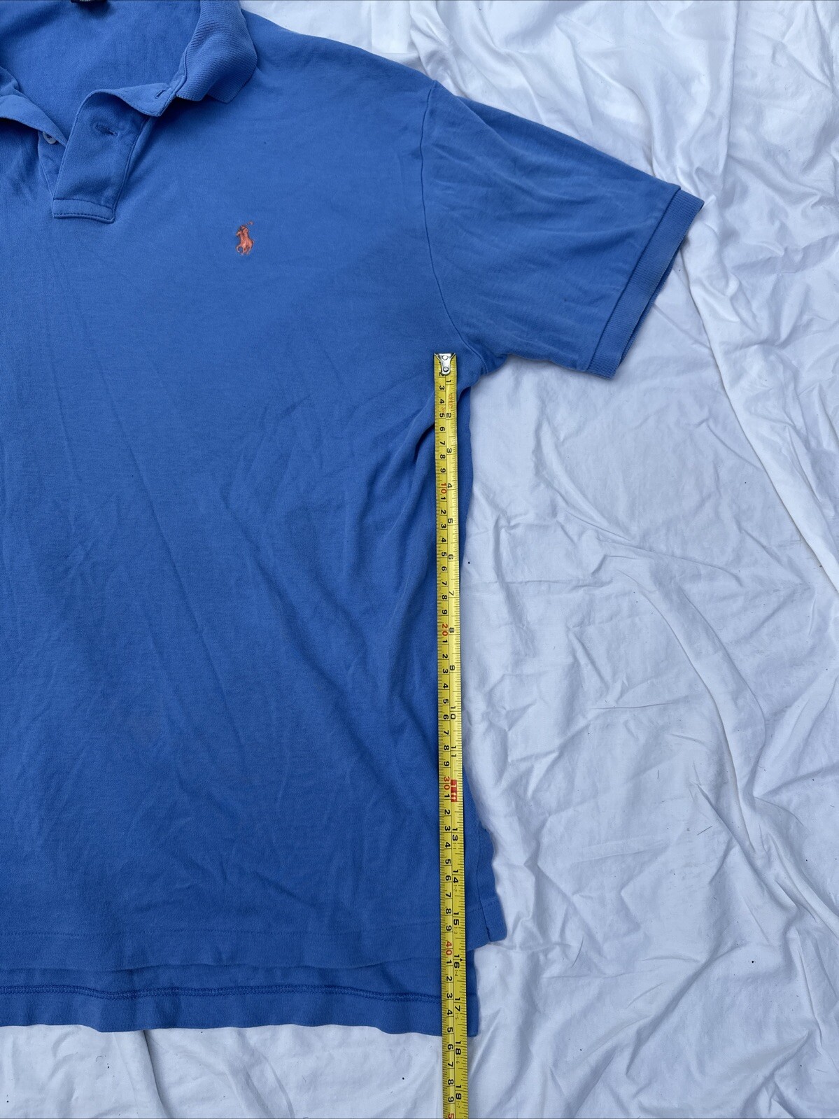 Polo Ralph Lauren Camicia Uomo Taglia Large Blu Chiaro Pony Logo Manica Corta LEGGI