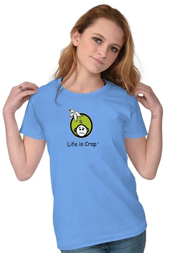 Life Is Crap Bird Poop Funny Bad Luck Gift Womens Top Junior Graphic Tee - Picture 5 of 9