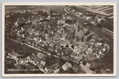 Postcard Aerial View Wolframs-Eschenbach Germany Real Photo RPPC