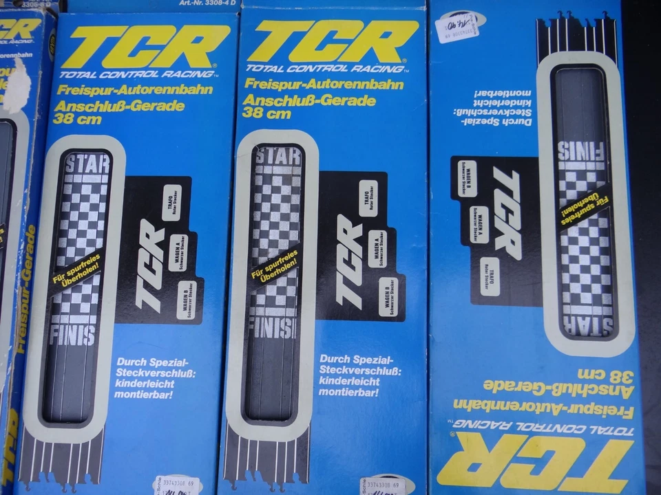 5x TCR Freispur Bahn Rennbahn Strecken Teile Zubehör Schienen Arxon 1986 NEU OVP - Bild 2 von 3